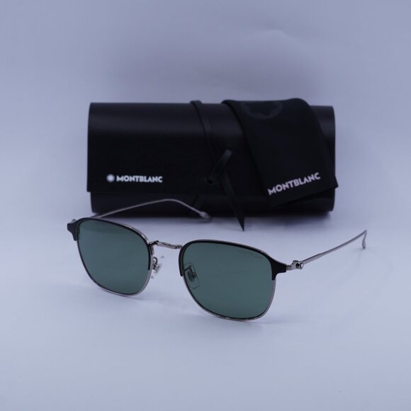 Montblanc MB0189S 005 Square Sunglasses - Grey/Green - Picture 11 of 11
